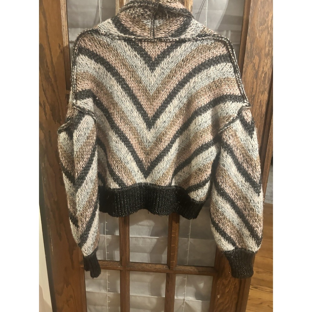 Saltwater Luxe Cain Cardigan Sweater Multi-Stripe Toggle Button Women Small - Picture 6 of 6